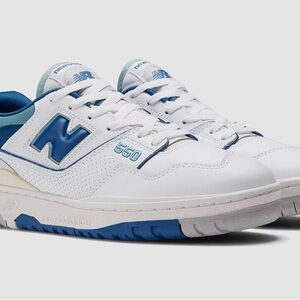 New Balance 550 White and Blue Sneakers